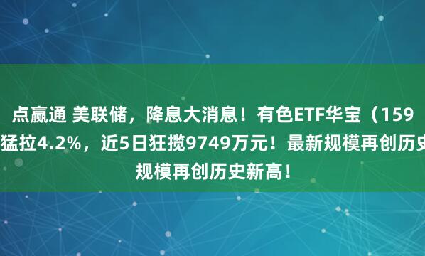 点赢通 美联储，降息大消息！有色ETF华宝（159876）猛拉4.2%，近5日狂揽9749万元！最新规模再创历史新高！
